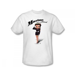 Betty Boop - Marine Boop Slim Fit Adult T-Shirt In White