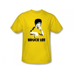 Bruce Lee - Yellow Splatter Suit Slim Fit Adult T-Shirt In Yellow