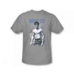 Bruce Lee - Blue Jean Lee Slim Fit Adult T-Shirt In Silver