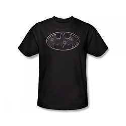Batman - Glass Hole Logo Slim Fit Adult T-Shirt In Black