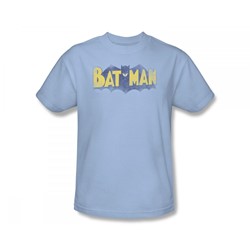 Batman - Vintage Logo Slim Fit Adult T-Shirt In Light Blue