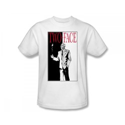 Batman - Two Face Slim Fit Adult T-Shirt In White