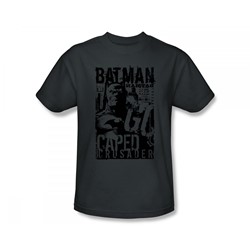 Batman - Caped Crusader Adult T-Shirt In Charcoal