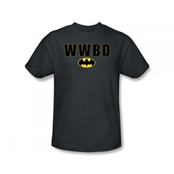 Batman - Wwbd Logo Adult T-Shirt In Charcoal