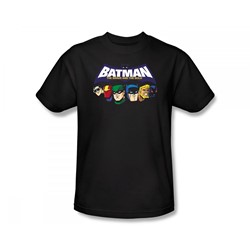 Batman - Head Lineup Slim Fit Adult T-Shirt In Black