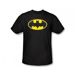 Batman - Bats In Logo Slim Fit Adult T-Shirt In Black