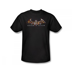 Batman - Arkham Asylum Logo Slim Fit Adult T-Shirt In Black
