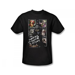Batman - Running The Asylum Slim Fit Adult T-Shirt In Black