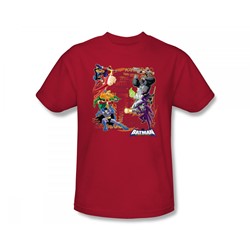 Batman - Good Vs. Bad Slim Fit Adult T-Shirt In Red