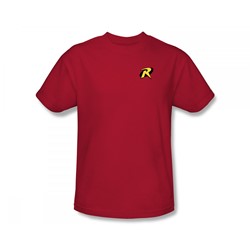 Batman - Robin Logo Slim Fit Adult T-Shirt In Red