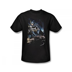 Batman - Perched Slim Fit Adult T-Shirt In Black