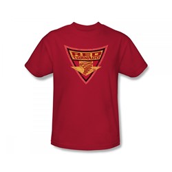 Batman - Red Tornato Shield Slim Fit Adult T-Shirt In Red