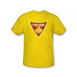 Batman - Firestorm Shield Slim Fit Adult T-Shirt In Yellow
