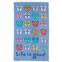 Life Is Good - Repeating Flip Flops Beach Towel