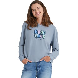 Life Is Good - Womens Good Vibes Hand Drawn Boxy Crusher T-Shirt