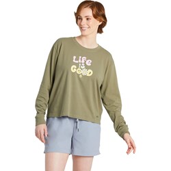 Life Is Good - Womens Groovy Peace Daisy Long Sleeve T-Shirt