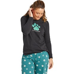 Life Is Good - Womens Holiday Nordic Paw Long Sleeve T-Shirt