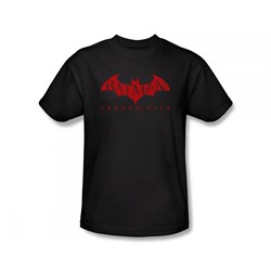 Batman: Arkham City - Red Bat Slim Fit Adult T-Shirt In Black
