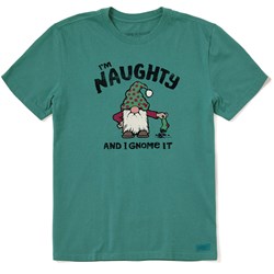 Life Is Good - Mens Naughty Gnome Short Sleeve Crusher-Lite T-Shirt