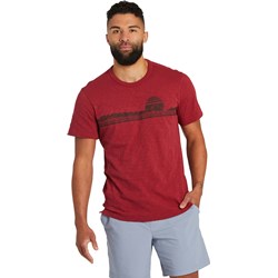 Life Is Good - Mens Retro Mountainscape Textured Slub T-Shirt