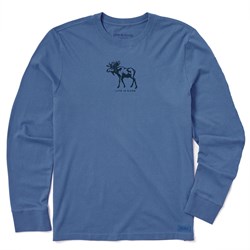 Life Is Good - Mens Simple Moose Long Sleeve Crusher-Lite T-Shirt