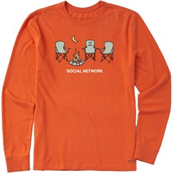 Life Is Good - Mens Social Network Camp Long Sleeve Crusher T-Shirt