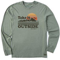 Life Is Good - Mens Take It Outside Retro Long Sleeve Crusher-Lite T-Shirt