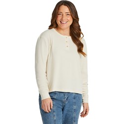 Life Is Good - Womens Solid Boxy Thermal Henley