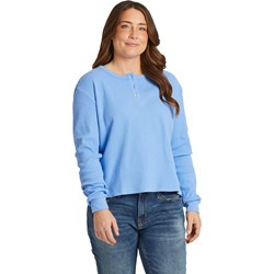 Life Is Good - Womens Solid Boxy Thermal Henley