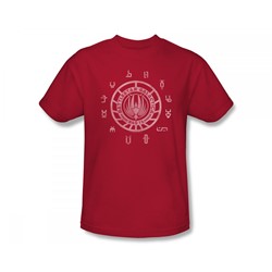 Battlestar Galactica - Bsg Colonies Slim Fit Adult T-Shirt In Red