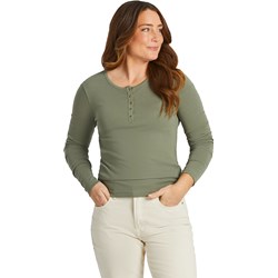 Life Is Good - Womens Solid Modal Ribbed Henley T-Shirt