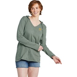 Life Is Good - Womens Sunflower Long Sleeve Striped Crusher-Lite Hooded T-Shirt