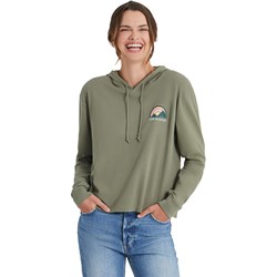 Life Is Good - Womens Sunset Mountain Circle Crusher Boxy Hoodie