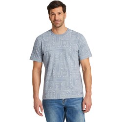 Life Is Good - Mens Beach Woodblock Pattern Allover Printed Crusher T-Shirt