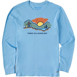 Life Is Good - Mens Today Is A Good Day Mountain Hike Long Sleeve Crusher-Lite T-Shirt