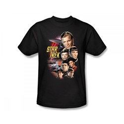 Star Trek: The Original Series - St / The Classic Crew Slim Fit Adult T-Shirt In Black
