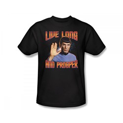 Star Trek: The Original Series - St / Live Long And Prosper Slim Fit Adult T-Shirt In Black