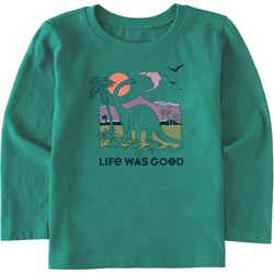 Life Is Good - Toddlers Clean Dinosaur Life Was Good Long Sleeve Crusher T-Shirt