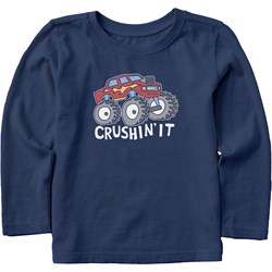 Life Is Good - Toddlers Naive Crushin It Truck Long Sleeve Crusher T-Shirt