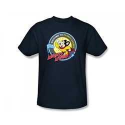 Mighty Mouse - Mighty Mouse / Planet Cheese Slim Fit Adult T-Shirt In Navy