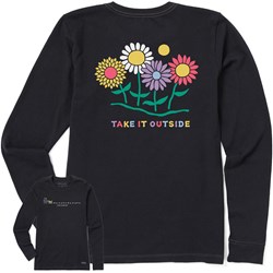 Life Is Good - Womens Take It Outside Daisies Long Sleeve Crusher T-Shirt