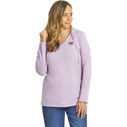 Life Is Good - Womens Watermelon Long Sleeve Striped Crusher-Lite Hooded T-Shirt