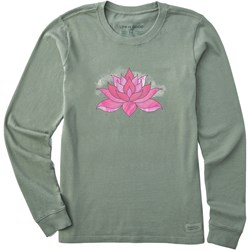 Life Is Good - Womens Washy Lotus Long Sleeve Crusher T-Shirt