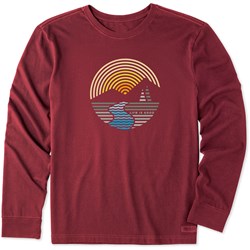 Life Is Good - Mens Clean Linear Mountain Long Sleeve Crusher T-Shirt