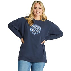 Life Is Good - Womens Daisies Mandala Crusher-Flex Oversized Crew T-Shirt