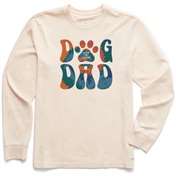 Life Is Good - Mens Groovy Tie Dye Dog Dad Long Sleeve Crusher T-Shirt