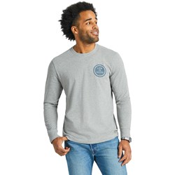 Life Is Good - Mens Wordmark Stack Long Sleeve Crusher T-Shirt