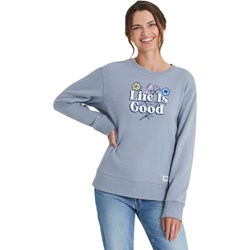 Life Is Good - Womens Nordic Wildflowers Simply True Fleece Crew Sweatshirt