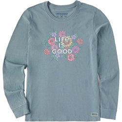 Life Is Good - Womens Realaxed Florals Stacked Long Sleeve T-Shirt