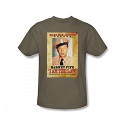 Cbs - Andy Griffith / I Am The Law Adult T-Shirt In Safari Green